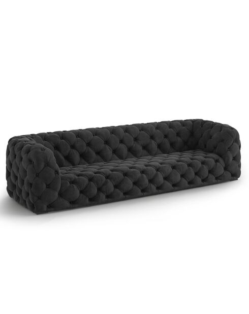 Loge 4-Sitzer-Sofa aus dunkelgrauem Samt, 263 x 93 x 80 cm
