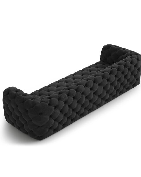 Sofá Loge de 4 plazas de terciopelo gris oscuro - 263x93x80 cm