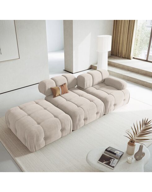 Canapé Modulable Gauche Ferento 3 Places beige - 288x96x71 cm