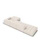 Canapé d'angle Droit Velours Chicago 5 Places beige clair - 341x166x70 cm