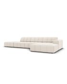 Canapé d'angle Droit Velours Chicago 5 Places beige clair - 341x166x70 cm