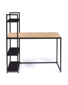 Bureau bibliothèque manhattan plateau bois bois/noir - 113x64x120 cm