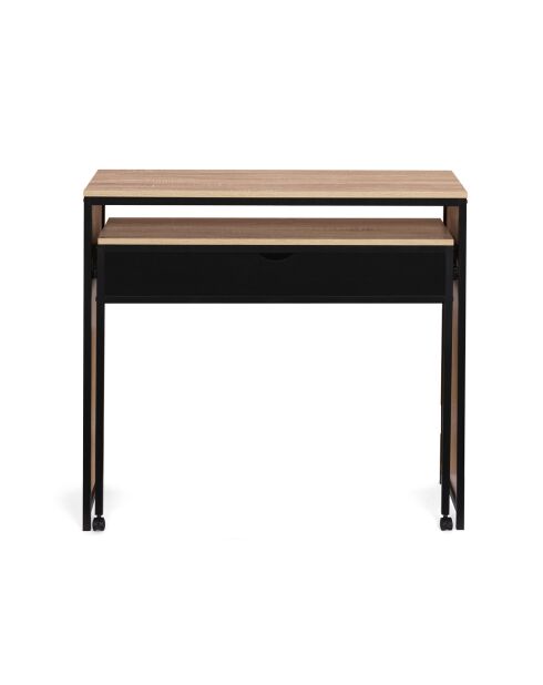 Bureau extensible manhattan bois/noir - 98.5x36x88 cm