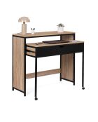 Bureau extensible manhattan bois/noir - 98.5x36x88 cm