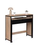 Bureau extensible manhattan bois/noir - 98.5x36x88 cm