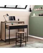 Bureau extensible manhattan bois/noir - 98.5x36x88 cm