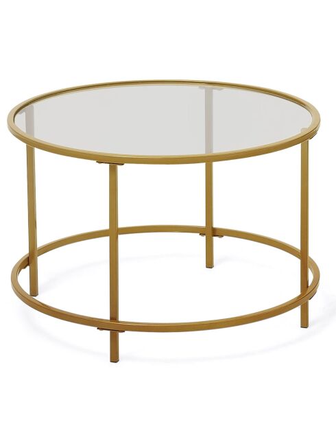 Table basse ronde siena  dorée - 70x70x45.5 cm