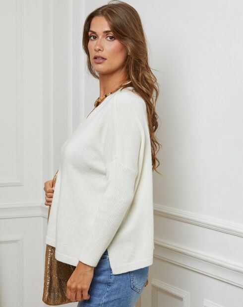 Pull en Laine & Cachemire mélangés Ginette écru