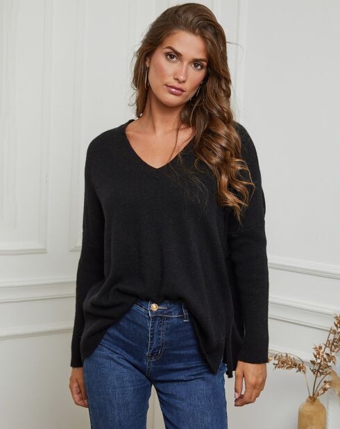 Pull en Laine & Cachemire mélangés Ginette noir