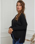 Pull en Laine & Cachemire mélangés Ginette noir