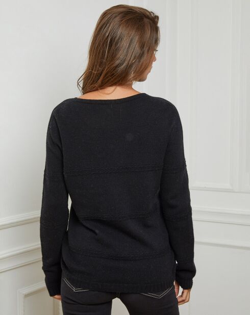 Pull en Laine & Cachemire mélangés Grant noir