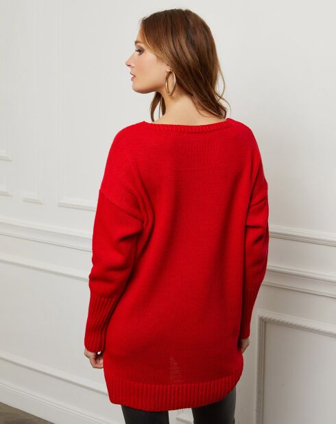 Pull en Laine & Alpaga mélangés Azel rouge