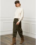 Ecrufarbener Babypullover aus 100% Wolle