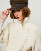 Ecrufarbener Babypullover aus 100% Wolle