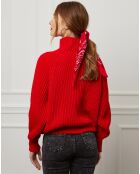 Roter Babypullover aus 100% Wolle