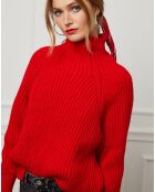 Roter Babypullover aus 100% Wolle