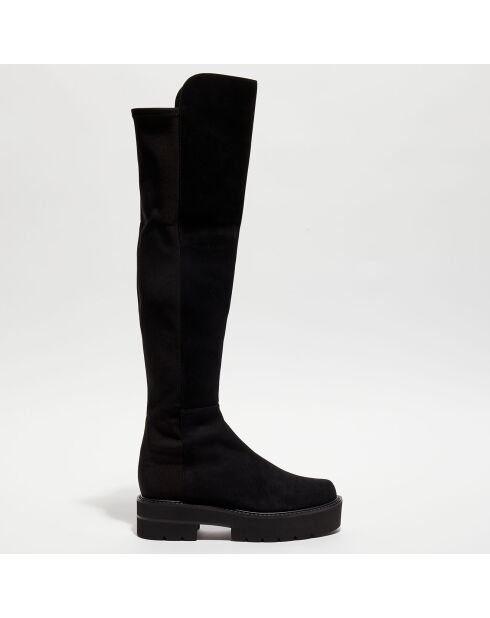 Cuissardes en Velours de Cuir 5050 Ultralift noires - Talon 5 cm