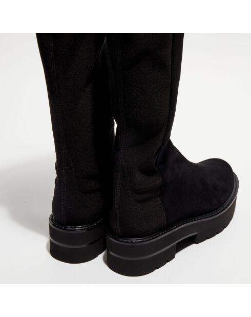 Cuissardes en Velours de Cuir 5050 Ultralift noires - Talon 5 cm