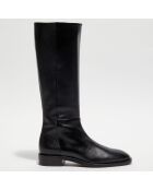 Bottes en Cuir Keelan Zip noires