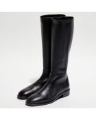 Bottes en Cuir Keelan Zip noires