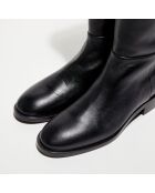 Bottes en Cuir Keelan Zip noires