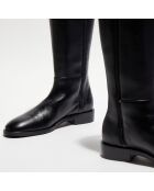 Bottes en Cuir Keelan Zip noires