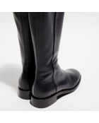 Bottes en Cuir Keelan Zip noires