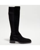 Bottes en Velours de Cuir 5050 Knee-Hi noires