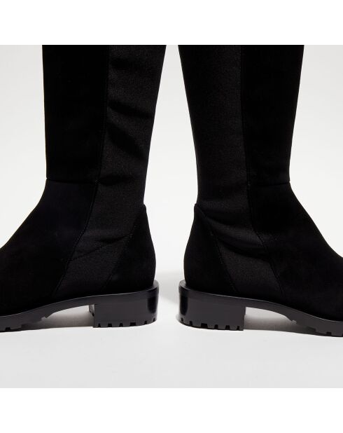 Bottes en Velours de Cuir 5050 Knee-Hi noires
