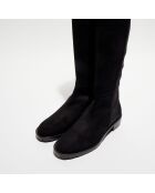 Bottes en Velours de Cuir 5050 Knee-Hi noires