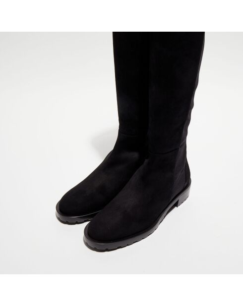 Bottes en Velours de Cuir 5050 Knee-Hi noires