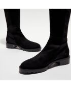 Bottes en Velours de Cuir 5050 Knee-Hi noires