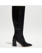 Bottes en Cuir Avenue 85 Block noires - Talon 8.5 cm