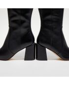 Bottes en Cuir Avenue 85 Block noires - Talon 8.5 cm