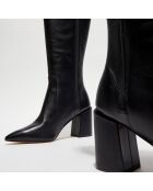 Bottes en Cuir Avenue 85 Block noires - Talon 8.5 cm