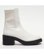 Chelsea boots en Cuir Gotham crème - Talon 6,5 cm