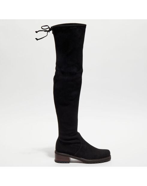 Cuissardes en Velours de Cuir Blaire City noires - Talon 5 cm