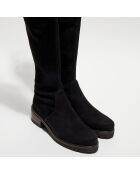 Cuissardes en Velours de Cuir Blaire City noires - Talon 5 cm