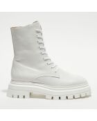 Boots en Cuir Bedford Sleek blanches - Talon 5 cm