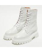 Boots en Cuir Bedford Sleek blanches - Talon 5 cm