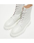 Boots en Cuir Bedford Sleek blanches - Talon 5 cm