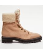 Boots en Cuir Alpine Cozy Combat naturel/crème