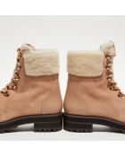 Boots en Cuir Alpine Cozy Combat naturel/crème