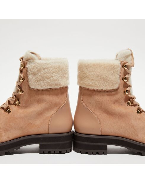 Boots en Cuir Alpine Cozy Combat naturel/crème
