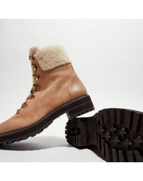 Boots en Cuir Alpine Cozy Combat naturel/crème