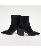 Bottines en Cuir Avenue 75 noires - Talon 7.5 cm