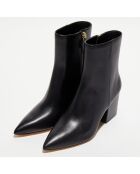 Bottines en Cuir Avenue 75 noires - Talon 7.5 cm