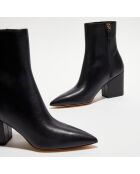 Bottines en Cuir Avenue 75 noires - Talon 7.5 cm