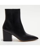 Bottines en Cuir Avenue 75 noires - Talon 7.5 cm