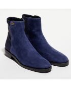 Bottines en Velours de Cuir Kye City bleues